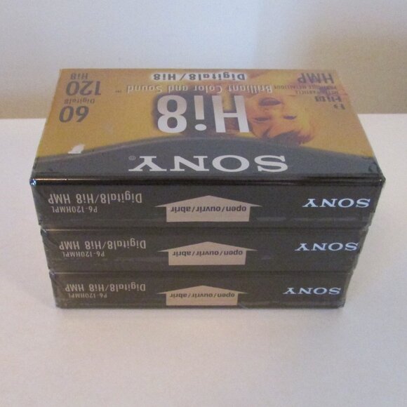 NEW Sony Hi8 HMP Digital8 Video Recording Tape, Sealed 3 pack - Picture 3 of 7